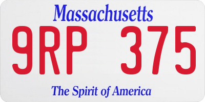 MA license plate 9RP375