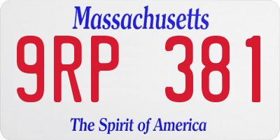 MA license plate 9RP381