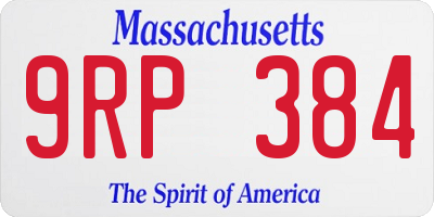 MA license plate 9RP384