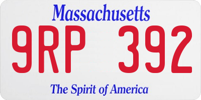 MA license plate 9RP392
