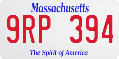 MA license plate 9RP394