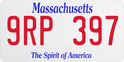 MA license plate 9RP397