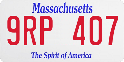MA license plate 9RP407