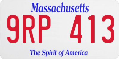 MA license plate 9RP413