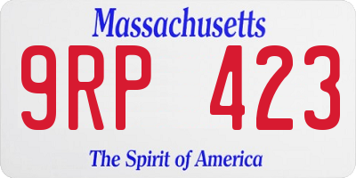 MA license plate 9RP423