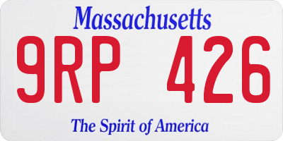 MA license plate 9RP426