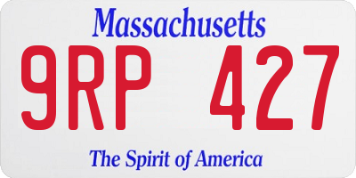 MA license plate 9RP427