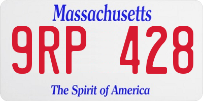 MA license plate 9RP428