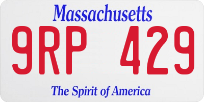 MA license plate 9RP429