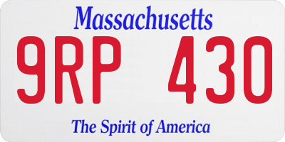 MA license plate 9RP430