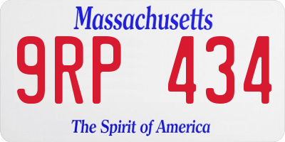 MA license plate 9RP434