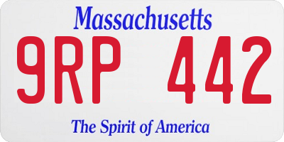 MA license plate 9RP442