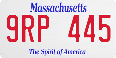 MA license plate 9RP445