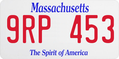 MA license plate 9RP453