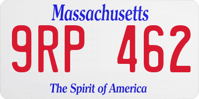 MA license plate 9RP462