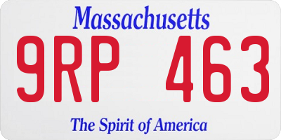 MA license plate 9RP463