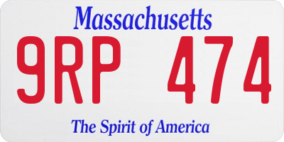MA license plate 9RP474