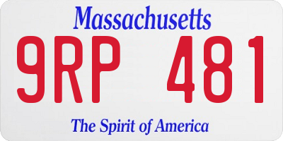 MA license plate 9RP481