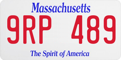 MA license plate 9RP489
