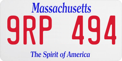 MA license plate 9RP494
