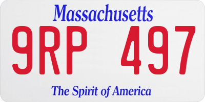 MA license plate 9RP497