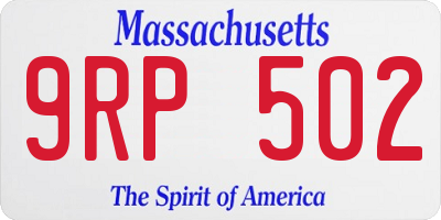 MA license plate 9RP502
