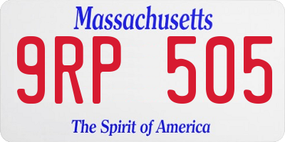 MA license plate 9RP505