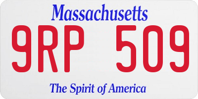 MA license plate 9RP509