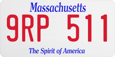 MA license plate 9RP511