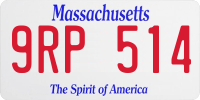 MA license plate 9RP514