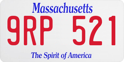 MA license plate 9RP521