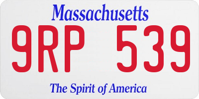 MA license plate 9RP539