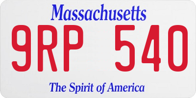 MA license plate 9RP540