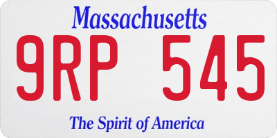 MA license plate 9RP545