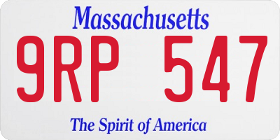 MA license plate 9RP547