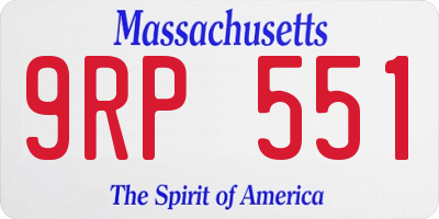 MA license plate 9RP551