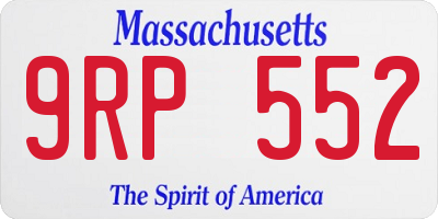 MA license plate 9RP552