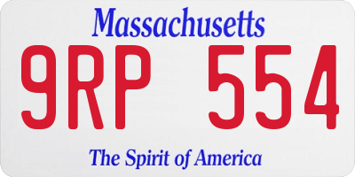MA license plate 9RP554