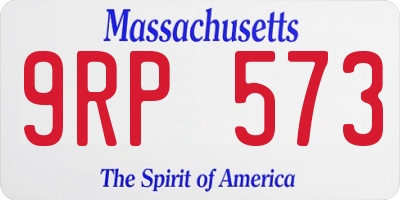 MA license plate 9RP573