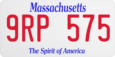 MA license plate 9RP575