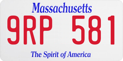 MA license plate 9RP581