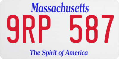 MA license plate 9RP587