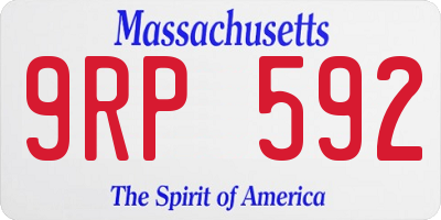 MA license plate 9RP592