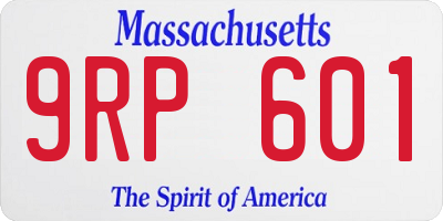 MA license plate 9RP601