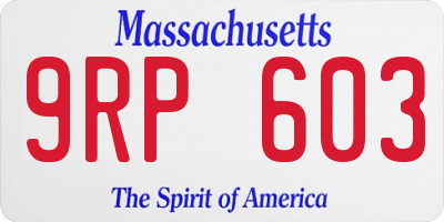 MA license plate 9RP603