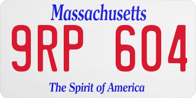 MA license plate 9RP604