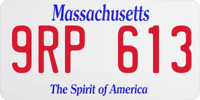 MA license plate 9RP613