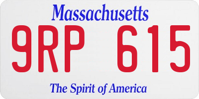 MA license plate 9RP615
