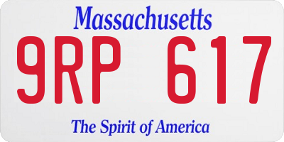 MA license plate 9RP617