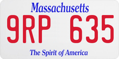 MA license plate 9RP635
